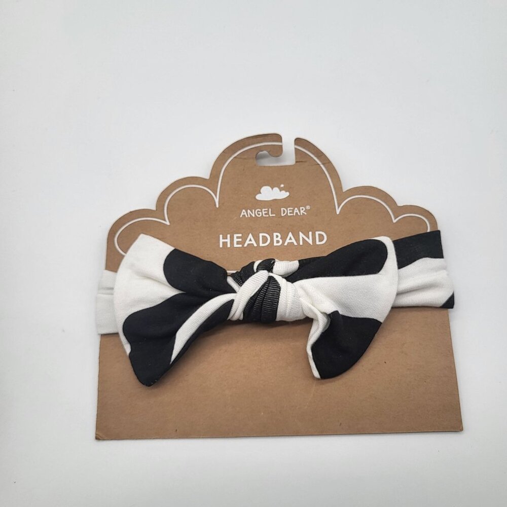 Angel Dear Headband Cow Print Black White 12-24M - Picture 1 of 1